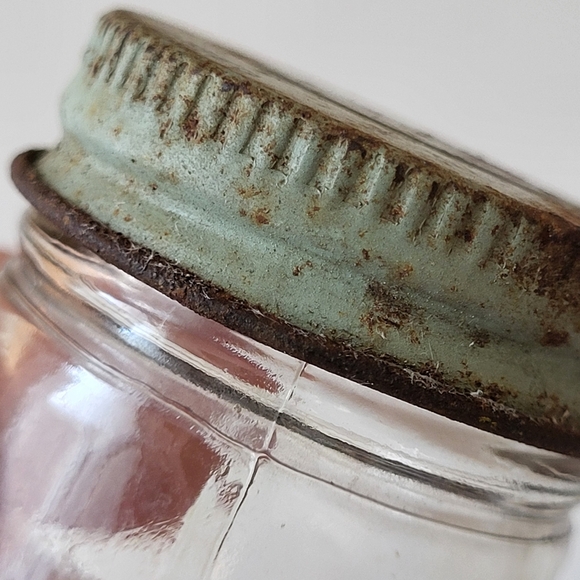 Vintage Small Clear Glass Alka Seltzer Jar with Metal Screw On Cap - Picture 7 of 16